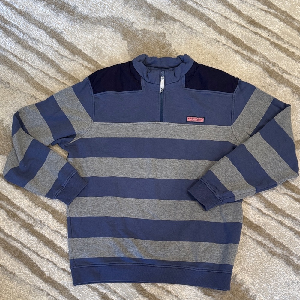 Vineyard Vines Men's Blue and Gray Sweatshirt